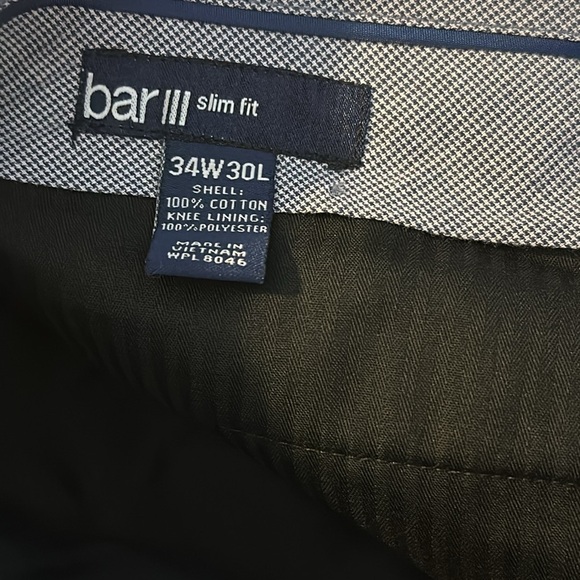 NWT Men’s Bar III Mens Blue Anchor Print Slim Fit Pants Trousers Size 34 x 30 - Picture 10 of 10
